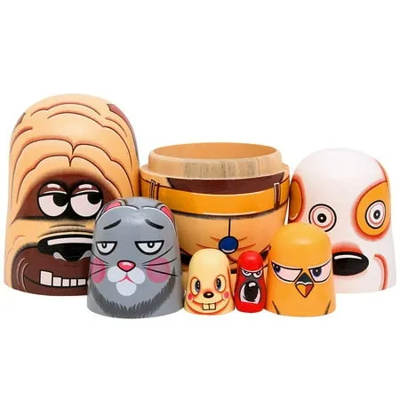 Moonmo Handmade Wooden Russian Nesting Dolls