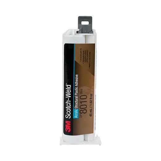 3M Scotch-Weld Structural Plastic Adhesive DP8010, Blue, Extremely Strong, Plastic to Metal Bonding, 45 mL (1.52 fl oz) Duo-Pak