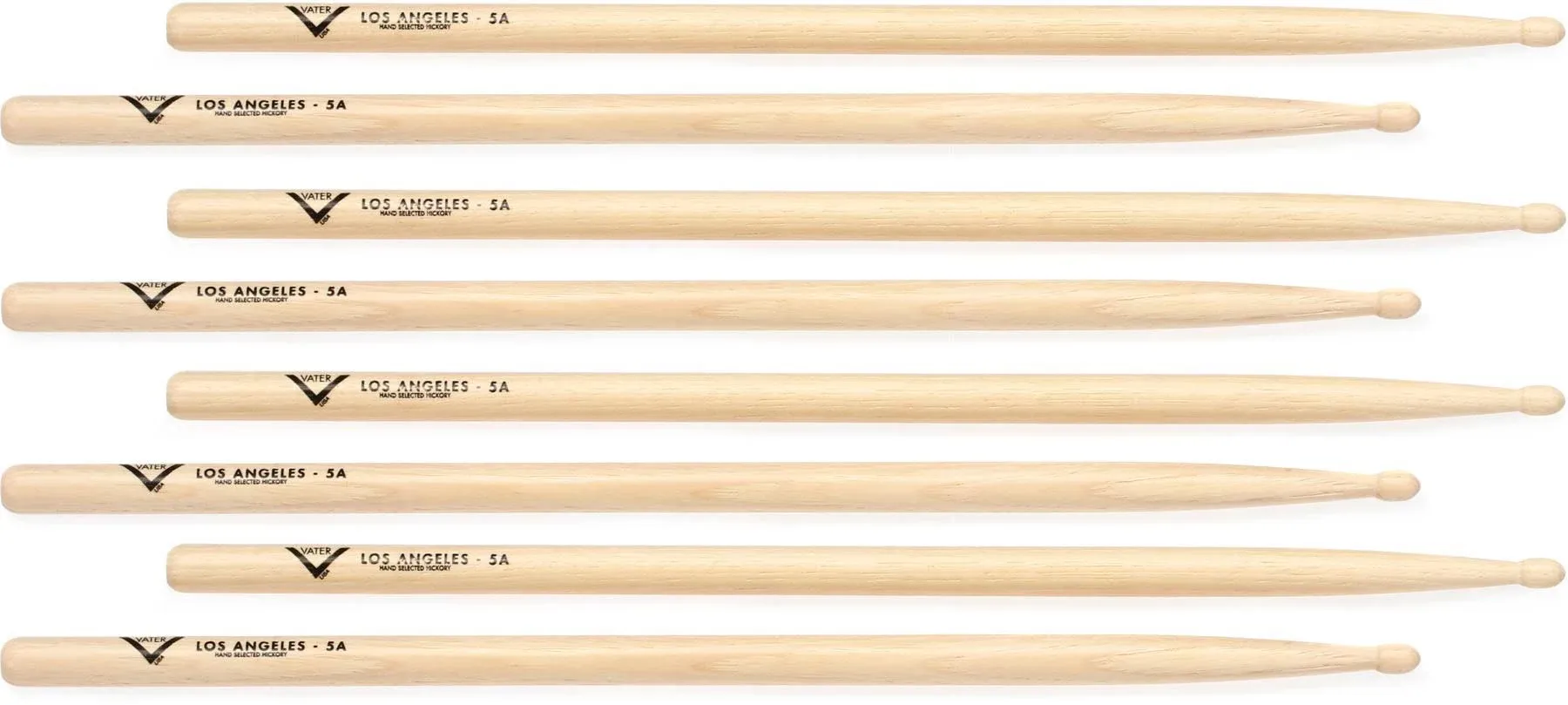 Vater Los Angeles 5A Wood Tip Hickory Drum Sticks, Pair