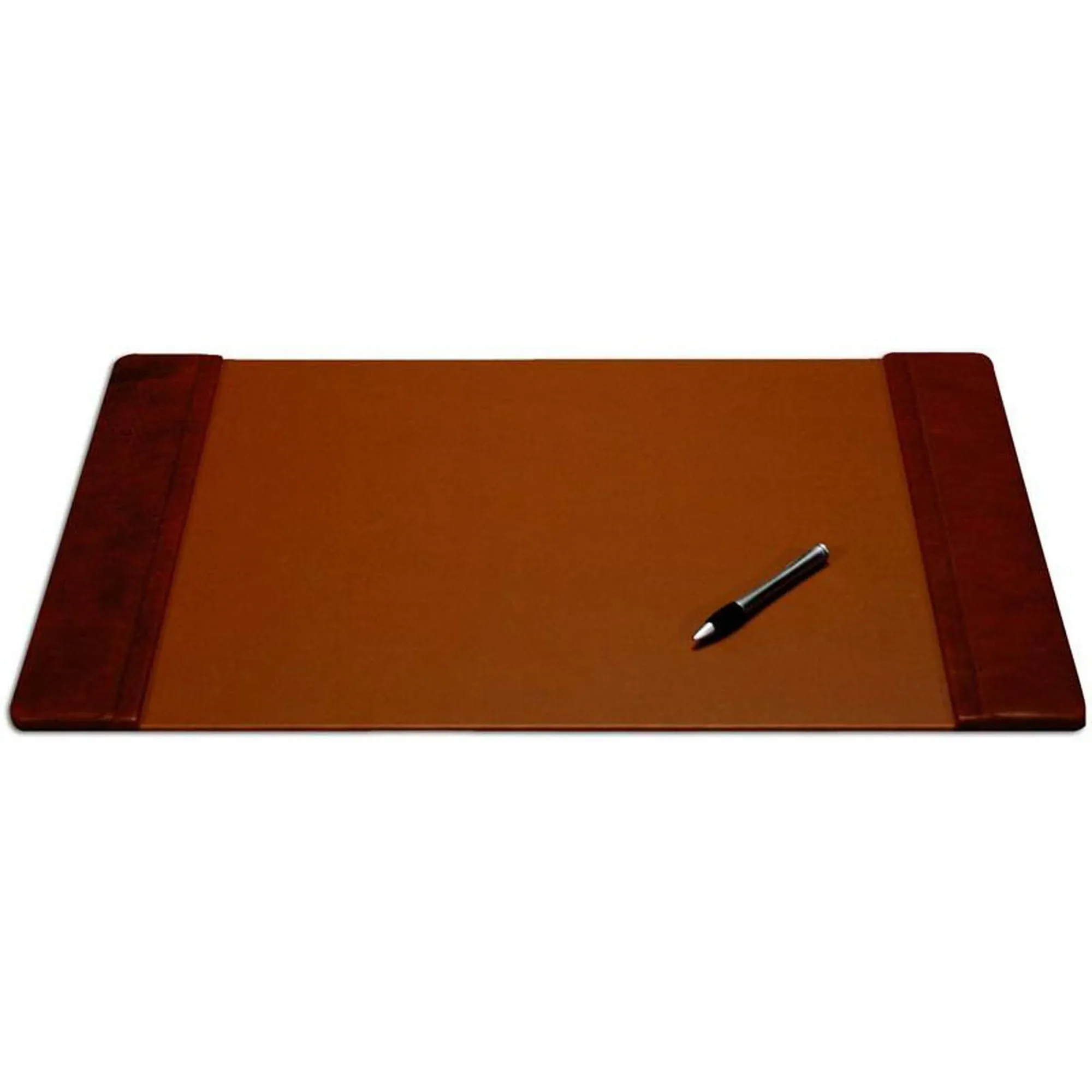 Dacasso Pad with Side Rails Luxury Leather Desk Blotter for Writing, 22" x 14", Mocha Brown