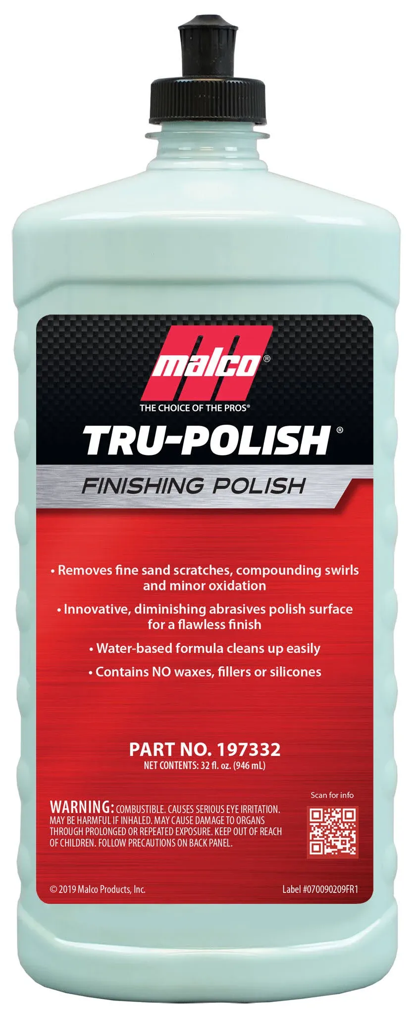 Malco Tru -Polish - All in One Car Polish and Swirl Remover/for Vehicle Paint Correction, Detailing and Buffing / 32 oz. (197332)