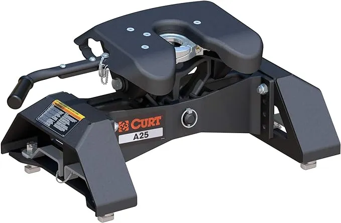 CURT 16093 A25 5th Wheel Hitch, 25,000 lbs, Select Chevrolet Silverado, GMC Sierra 2500, 3500 HD, 8-Foot Bed Puck System