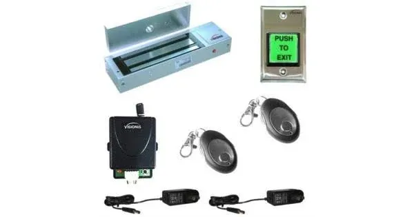 Visionis 1200lbs Mag lock Access Control Kit with Wireless Receiver and Remote