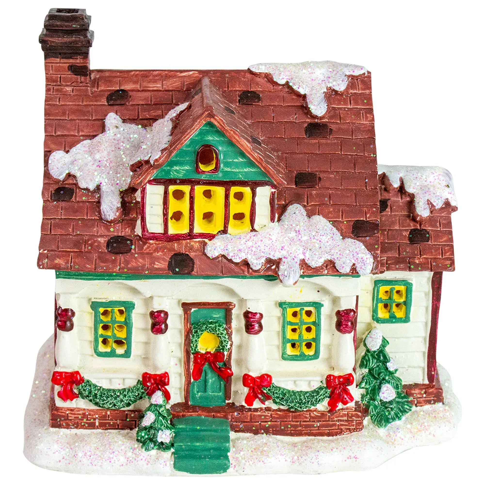 6.5" White LED Lighted Cottage House Christmas Village Decoration - Holiday Accents And Figurines - by Northlight Seasonal | Houzz