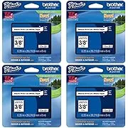 Brother P-Touch 4-Pk TZe-221, Black Print on White Standard Adhesive Laminated Tape, 0.35" x 26.2'