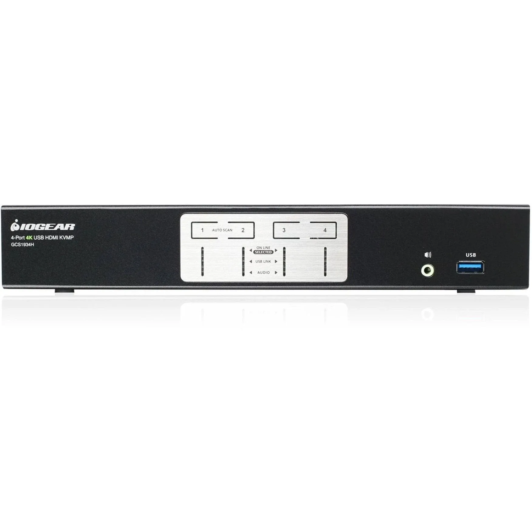 IOGEAR 4-Port 4K KVMP Switch with HDMI Connection USB 3.0 Hub and Audio (TAA)