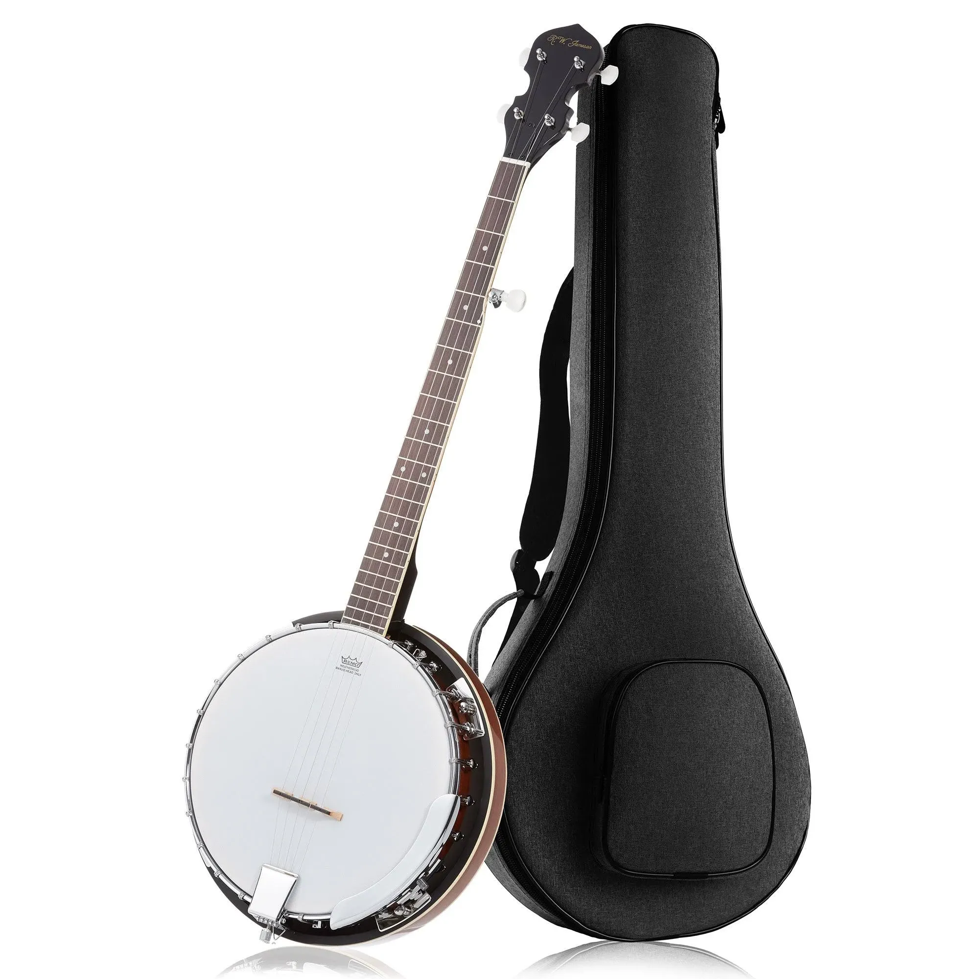 Left Handed 5-String Banjo 24 Bracket with Closed Solid Back and Geared 5Th Tune