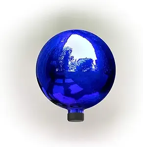 Alpine Corporation GLB292BL Gazing Globe, 10"L x 10"W x 12"H, Blue