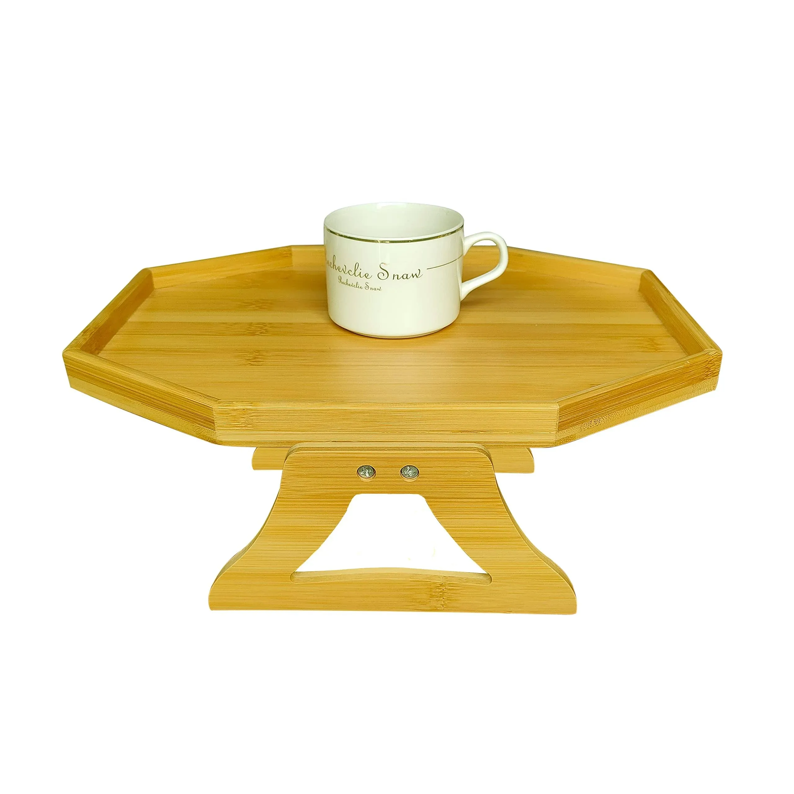 Couch Cup Holder Tray Tables Natural Bamboo Sofa Armrest Table Clip-On Tray,Couch Cup Holder