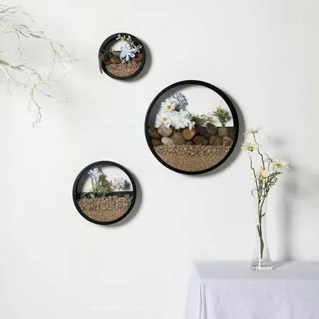 Efavormart Set of 3 | Gold Half Moon Wall Planters, Round Metal Wall Hanging Planter, Modern Indoor/Outdoor Terrarium - 6 inch|8 inch|12 inch, Size: 5