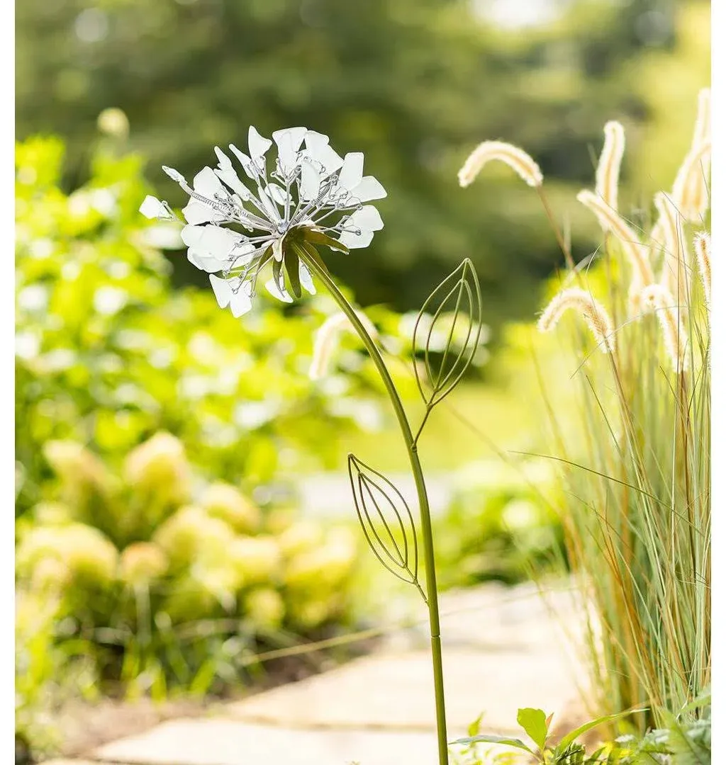 Wind & Weather Sea Glass Dandelion Garden Stake