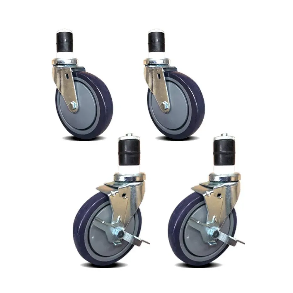 4in Casters for Stainless Steel Work Table. Wheels for Metal Prep Tables, 4PK