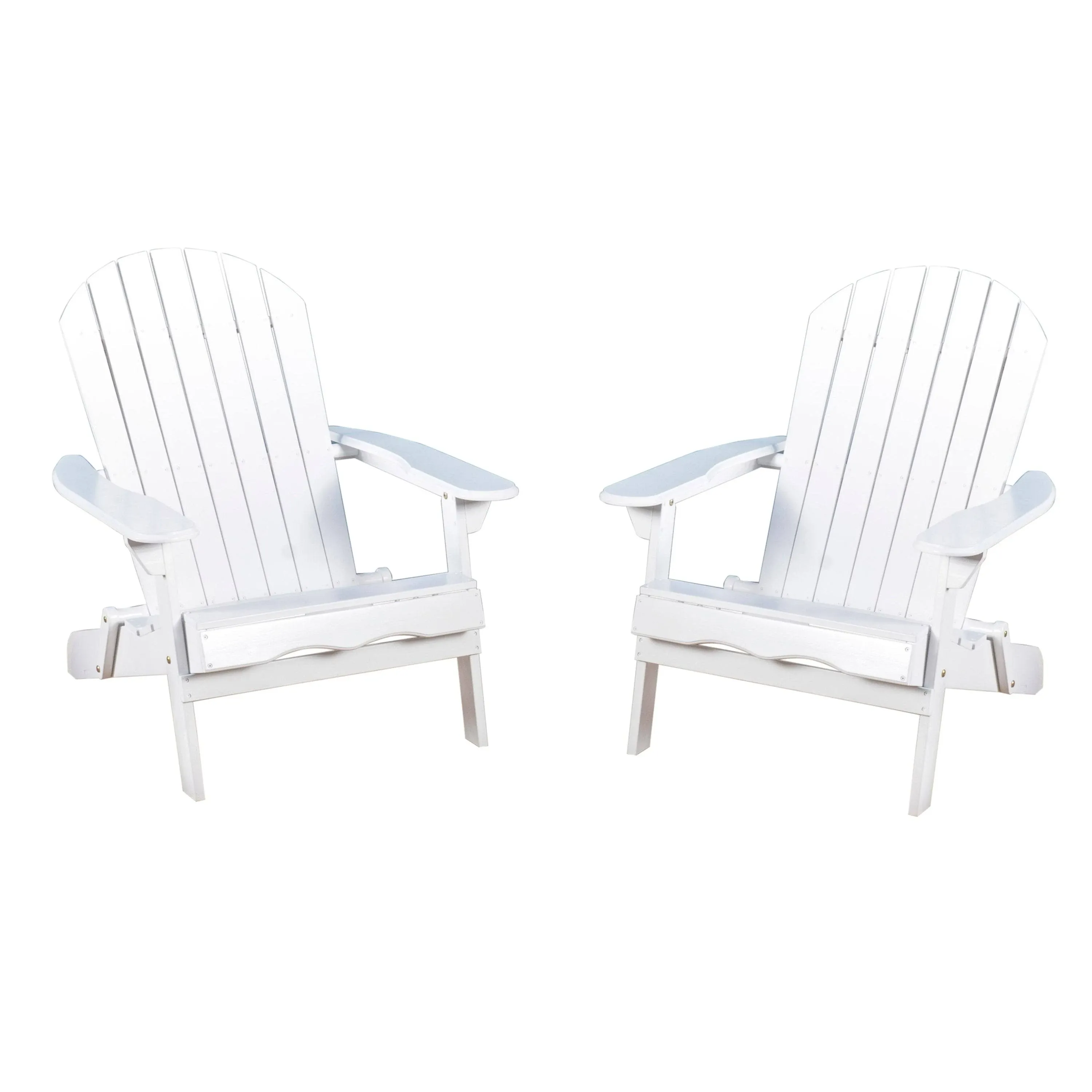 Christopher Knight Home Hanlee Folding Wood Adirondack Chairs, 2-Pcs Set, White