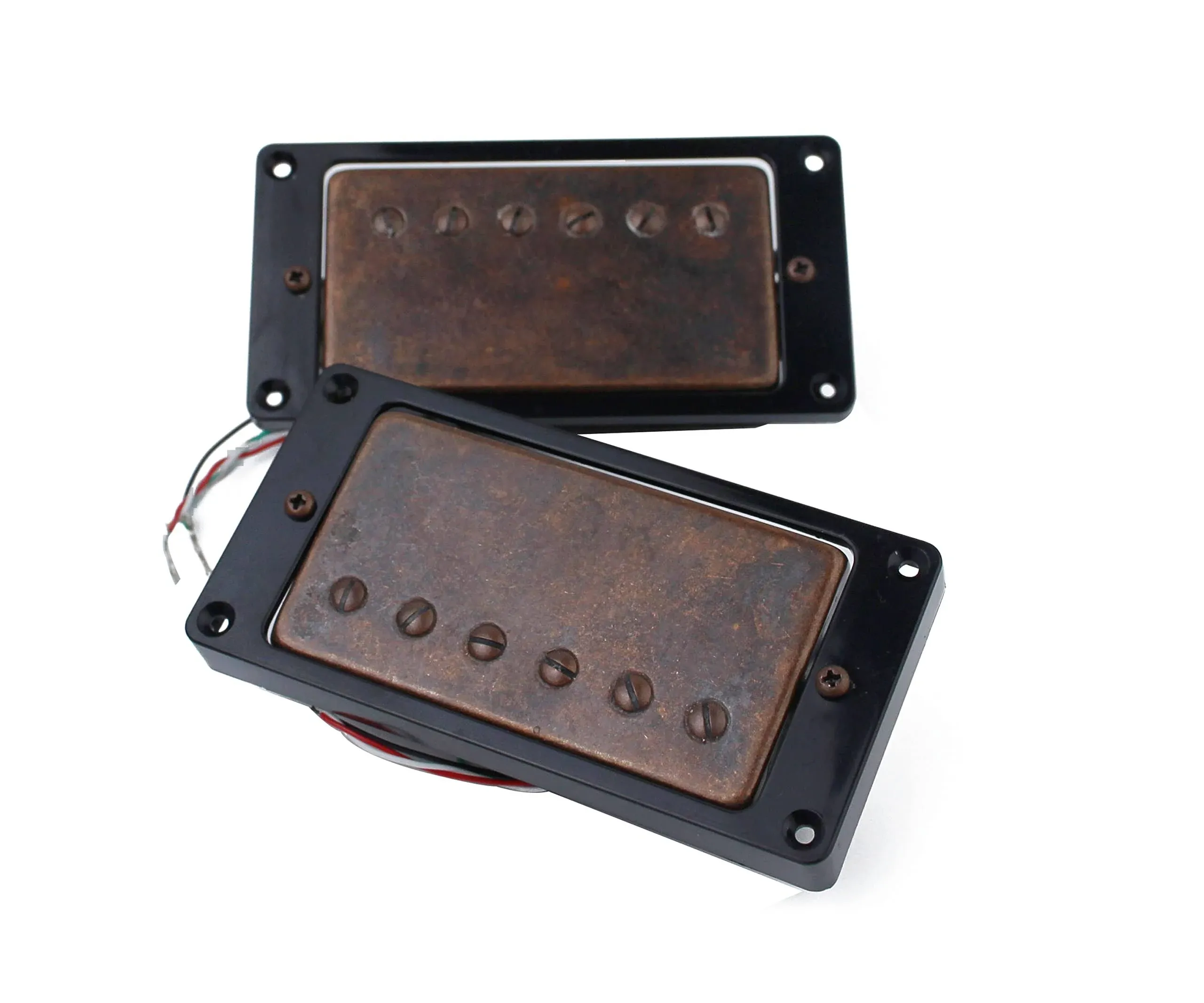 Guyker Guitar Humbucker Pickups Set - Double Coil Neck and Bridge Pickup Replacement Parts for LP 6 String Electric Guitar (Bronze)