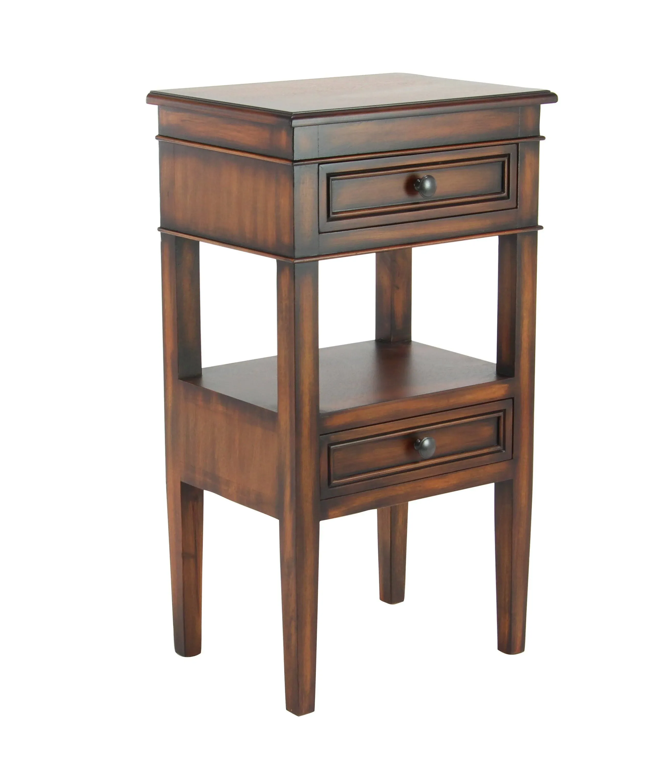 29" x 16" Brown Wood Traditional Accent Table