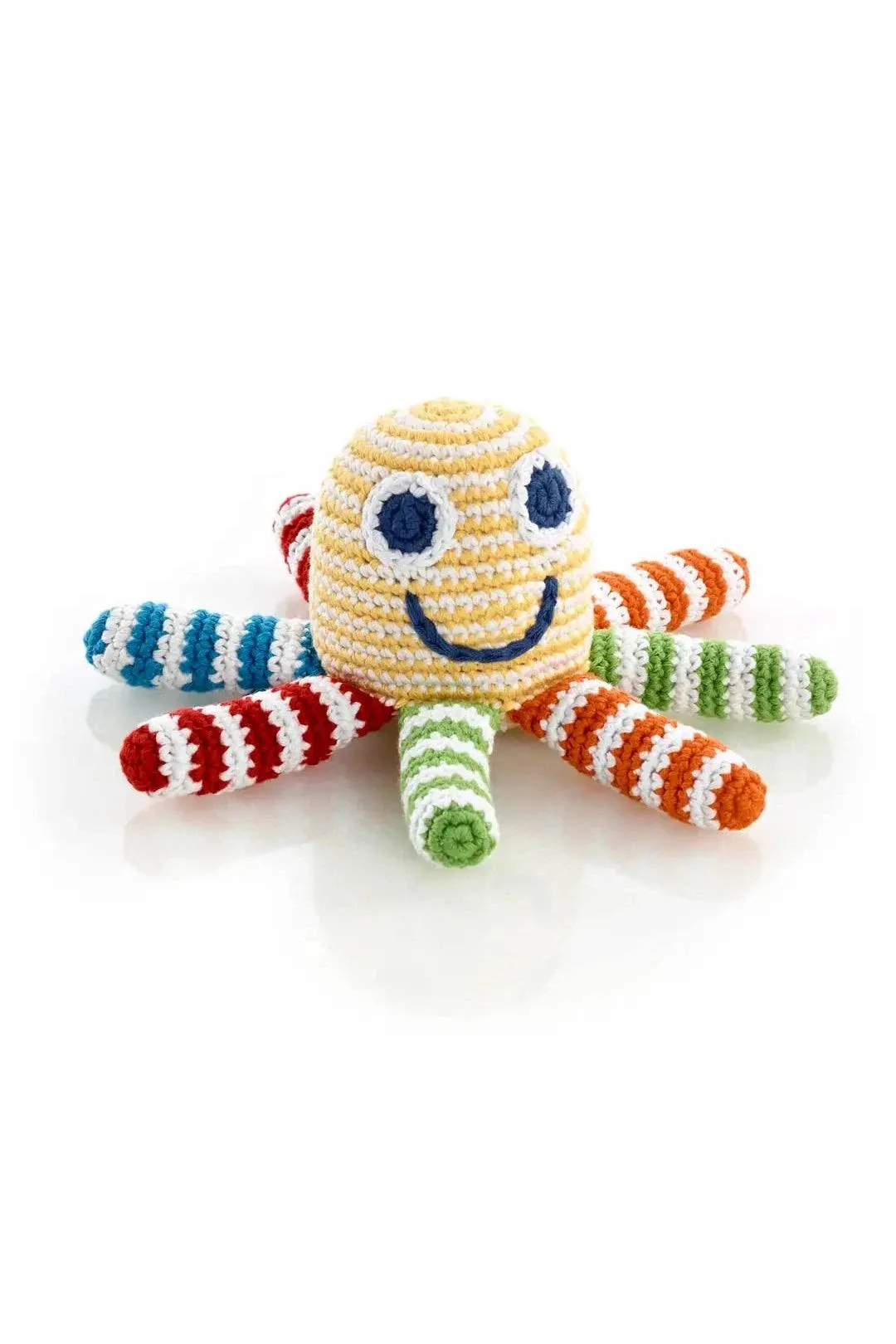 Pebble Fair Trade, Hand Made Rattle - Yellow Octopus