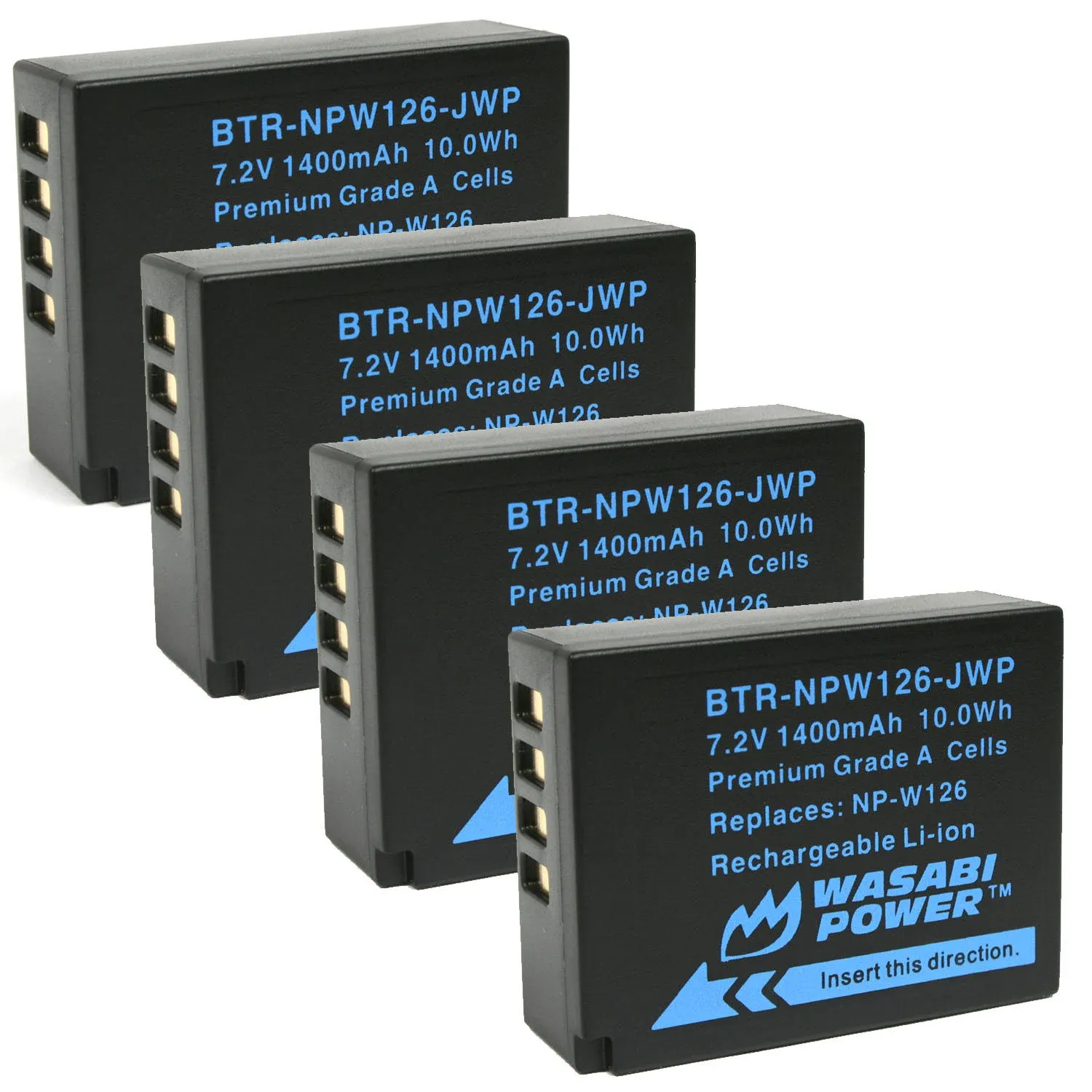 Wasabi Power Battery (4-Pack) for Fujifilm Np-w126, NP-W126S