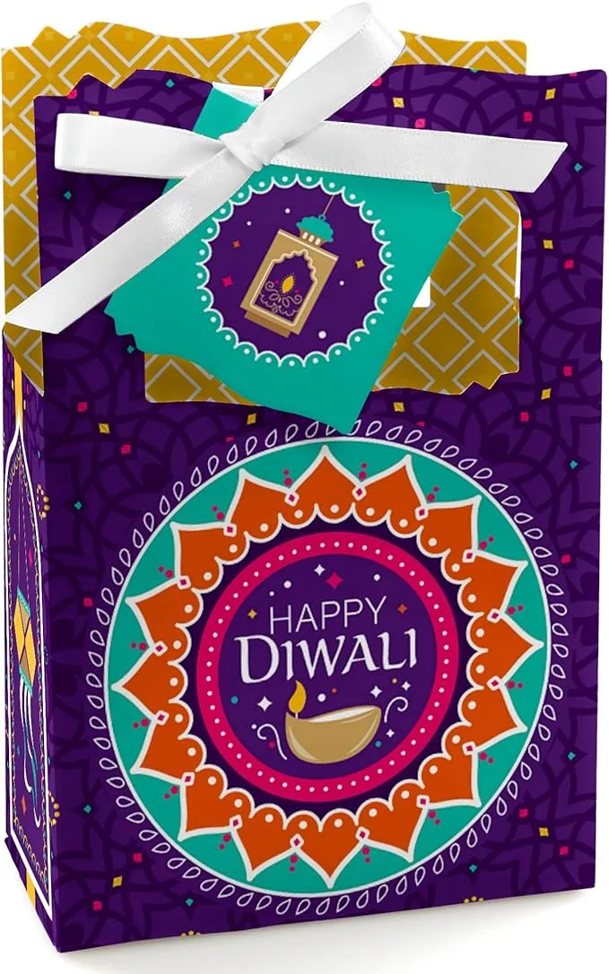 Big Dot of Happiness Happy Diwali - Festival of Lights Party Favor Boxes - Set of 12