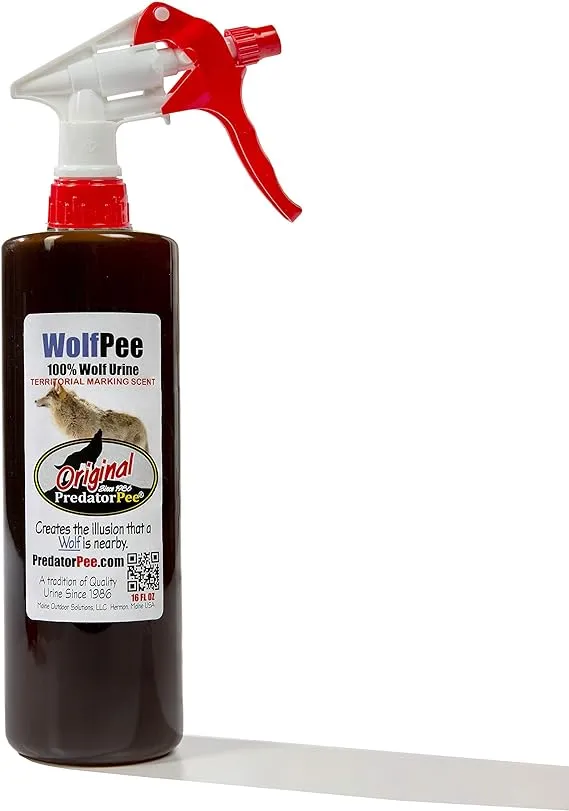 PredatorPee 100% Wolf Urine - Territorial Marking Scent - Creates Illusion That Wolf is Nearby