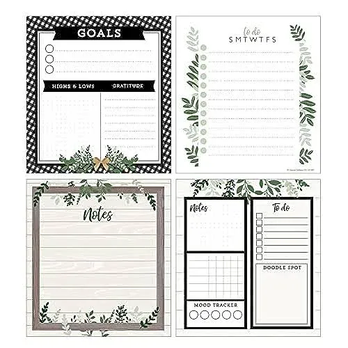 Carson Dellosa Farmhouse Notepad Set, Set of 4