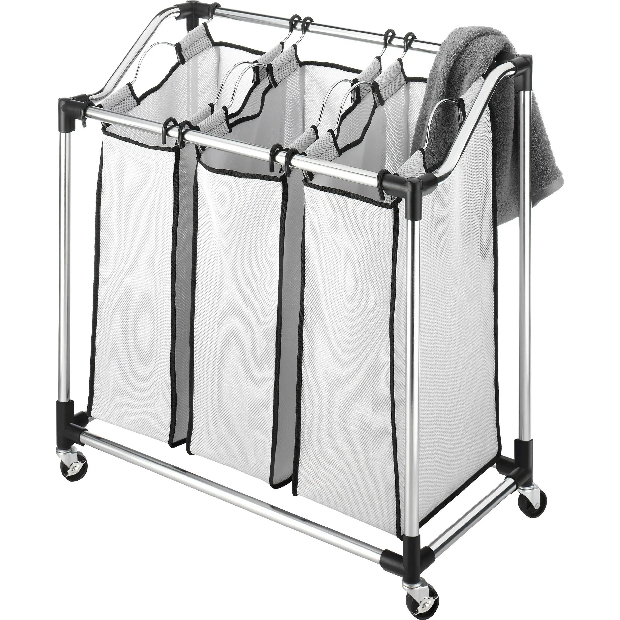 Whitmor 6862-3260 Laundry Sorter Gray Duramesh Nylon Chrome