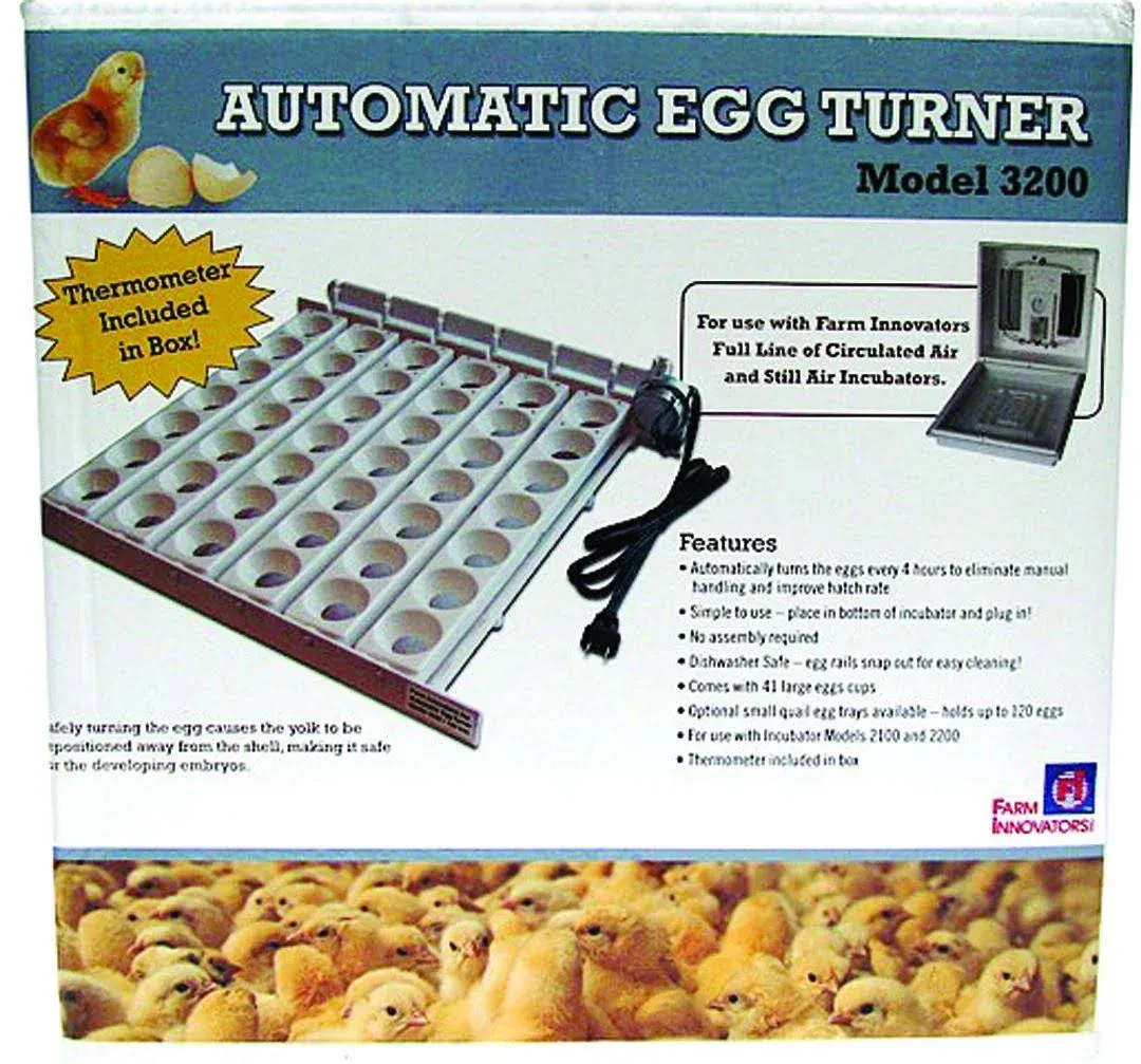 FARM INNOVATORS 3200 CHICKEN POULTRY 42 LARGE EGG INCUBATOR AUTOMATIC TURNER