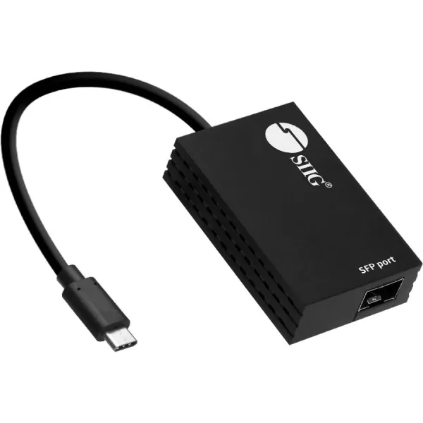 SIIG USB-C to Fiber Optic Adapter, 1000Base-SX/LX Compatible, Full/Half Duplex, Wake-on-LAN, LPM Power Saving