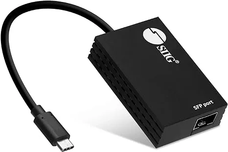 SIIG USB-C to Fiber Optic Adapter, 1000Base-SX/LX Compatible, Full/Half Duplex, Wake-on-LAN, LPM Power Saving