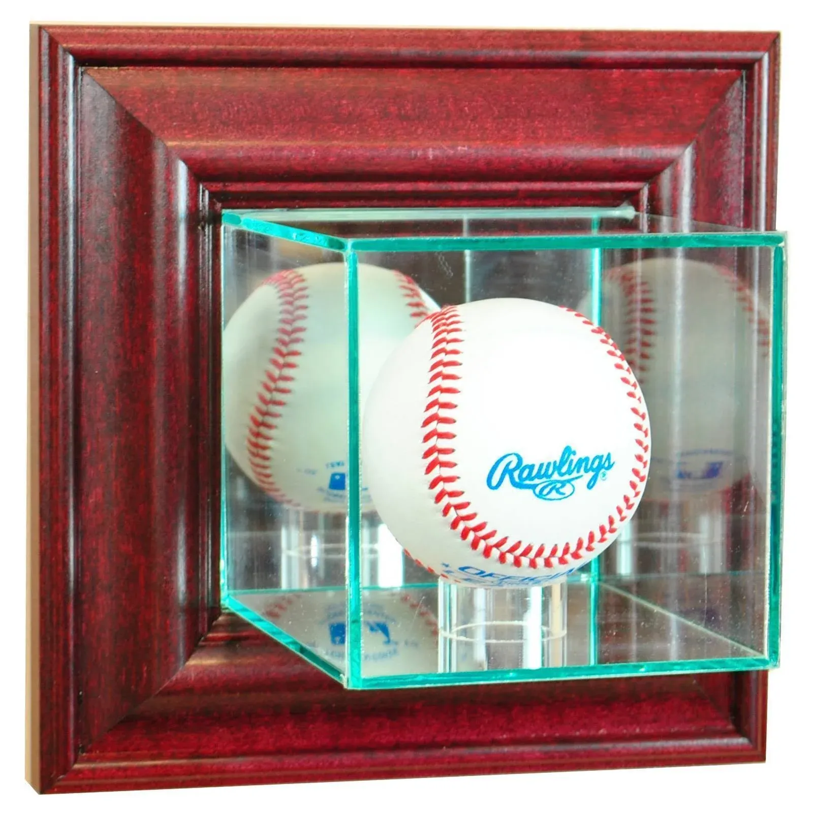 Perfect Cases WMBS-C Wall Mounted Baseball Display Case; Cherry