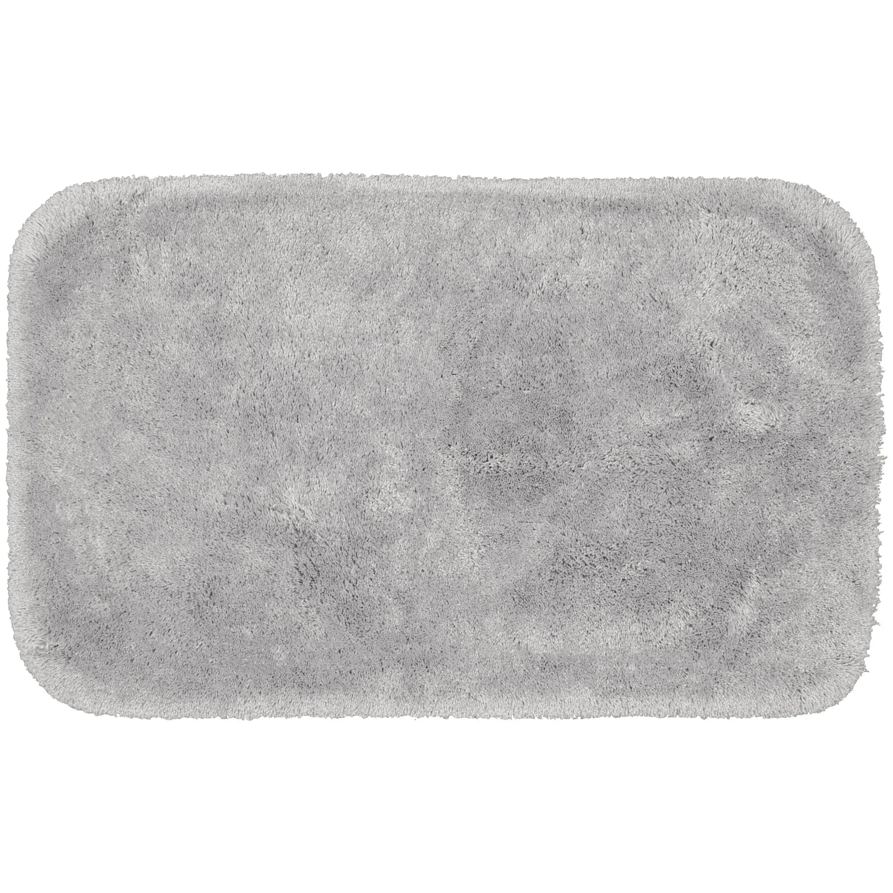 Finest Luxury Platinum Gray Ultra Plush Washable Bath Rug, Size: 24 inch x 40 inch