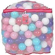 Click N' Play Plastic Balls for Ball Pit, Phthalate & BPA Free, Crush Proof Play Balls for Ball Pit, Pit Balls in Assorted Colors in Reusable and Durable Storage Mesh Bag with Zipper | 200, 1000 count