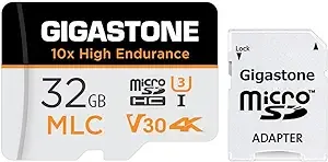 10x High Endurance Gigastone Industrial 32GB MLC Micro SD Card, 4K Video Recording, Security Cam, Dash Cam, Surveillance Compatible 95MB/s, U3 C10, with Adapter 5-Yrs Free Data Recovery