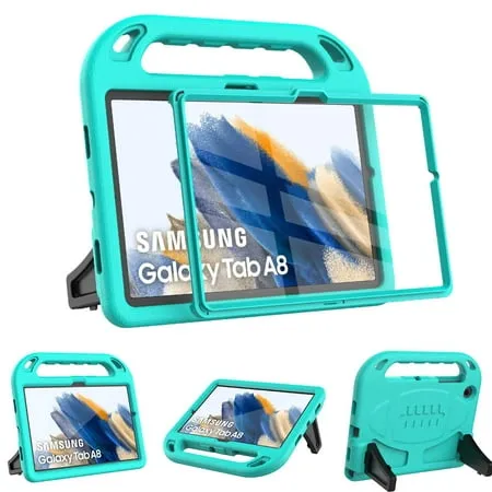 SUPNICE Kids Case with Built-in Screen Protector for Samsung Galaxy Tab A8 10.5 2022 (Model SM-X200/X205/X207) Shockproof Handle Stand Protective Case for Samsung Tab A8 10.5 Inch 2022 Turquoise