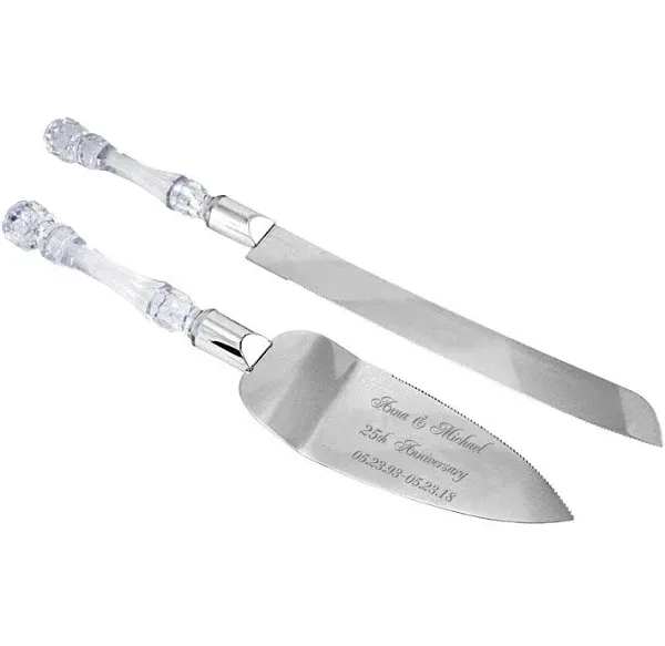 GIFTS INFINITY - Personalized Wedding Anniversary Cake Knife and Server Set – Plastic