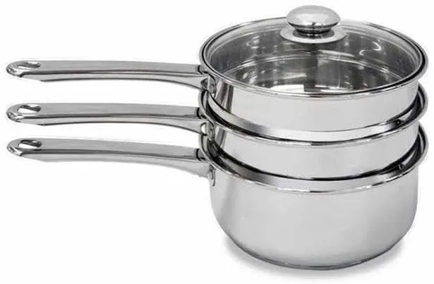 Stainless Steel Poached Eggs Double Boiler Steam Pot For Chocolate And Fondue Melting With Tempered Glass Lid   Ideal For Candle Making And Steaming Model: 230922 From Xuan10, $49.72 | DHgate.Com