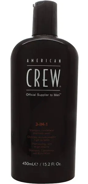 American Crew 3 In 1 Shampoo and Conditoner and Body Wash For Men 15.2 oz Shampoo and Conditoner and Body Wash