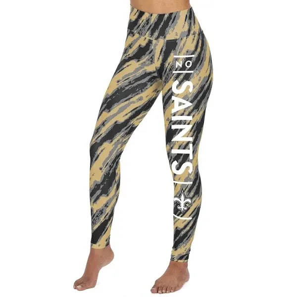 Zubaz NFL Women&#039;s New Orleans Saints Diagonal Streak Leggings