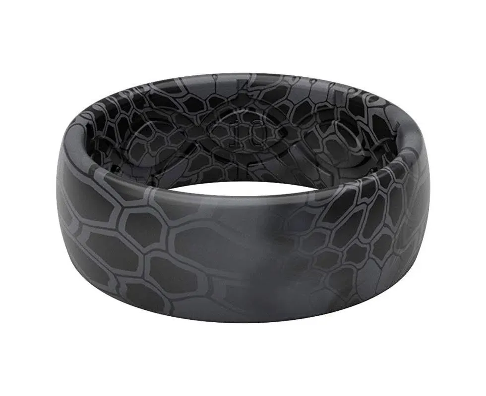 Groove Life Kryptek Camo Silicone Ring Breathable Rubber Wedding Rings for Men, Lifetime Coverage, Unique Design, Comfort Fit Ring