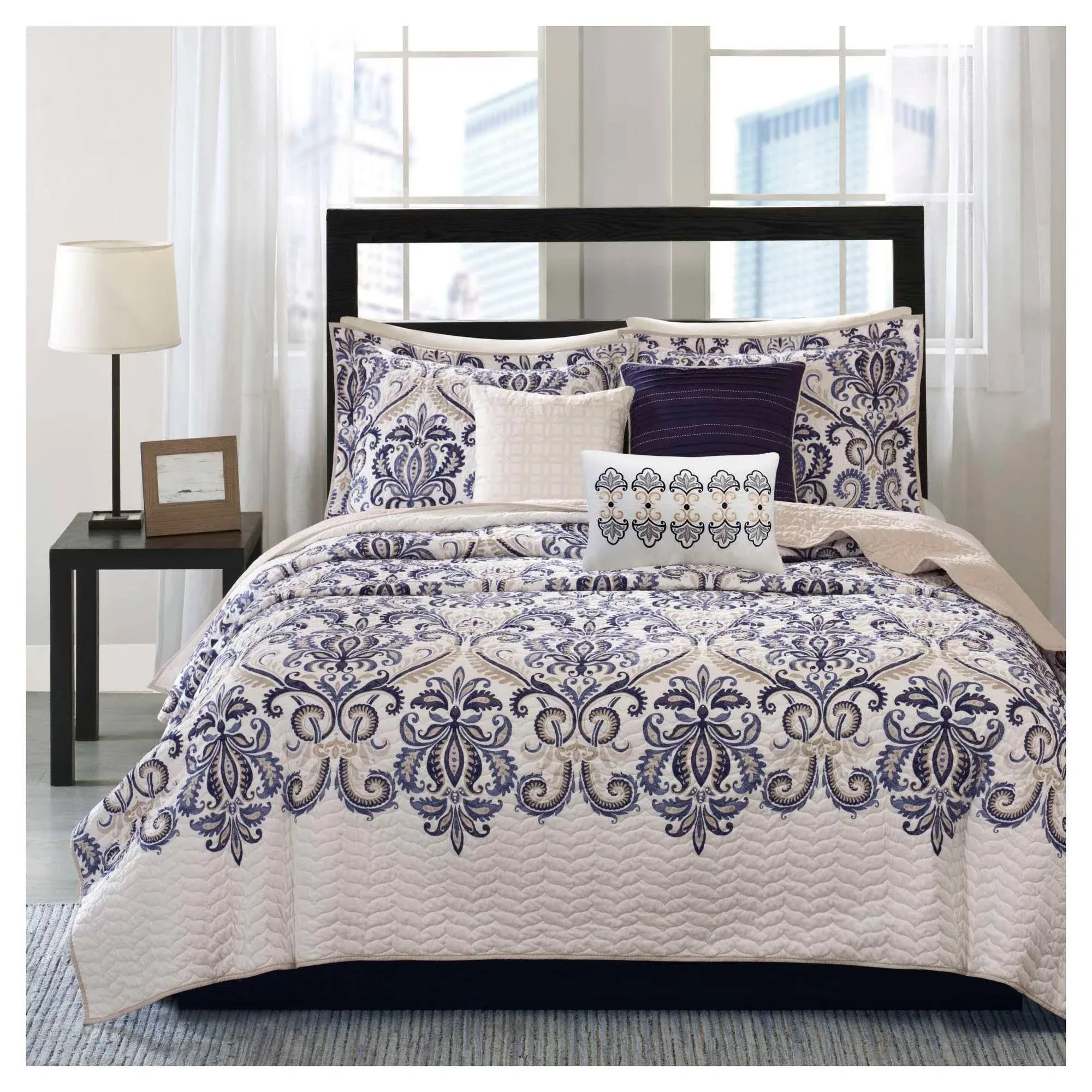 Madison Park Cali 6 Piece Reversible Coverlet Set