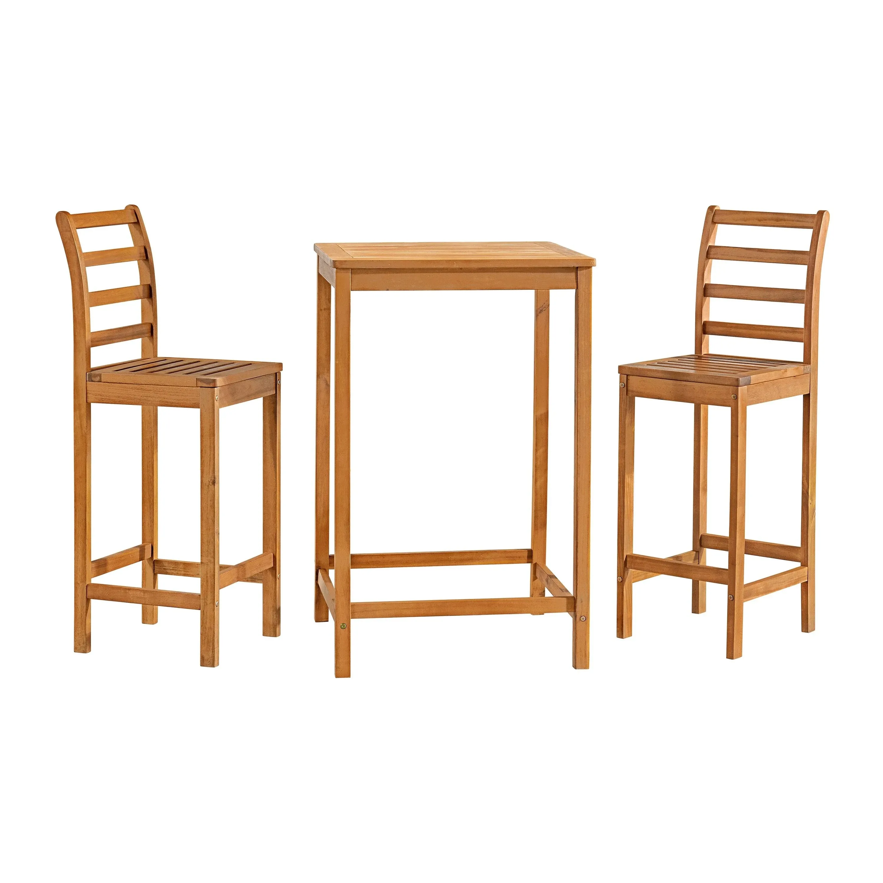 Alaterre Furniture Brandon Acacia Wood Outdoor Bar Height Bistro Set - Set of 3