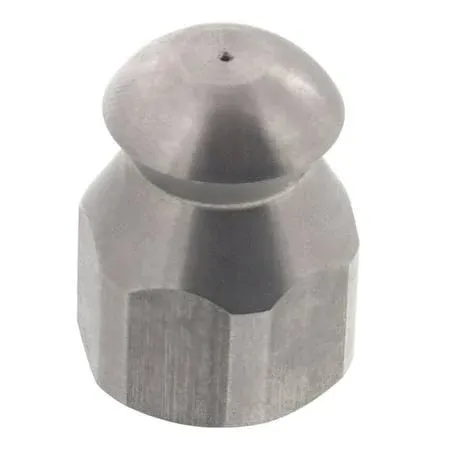 Erie Tools Rotating 1/4" Drain Cleaning Nozzle 3.5 Orifice 4000 PSI Stainless Steel for Sewer Pipe Water Jetter