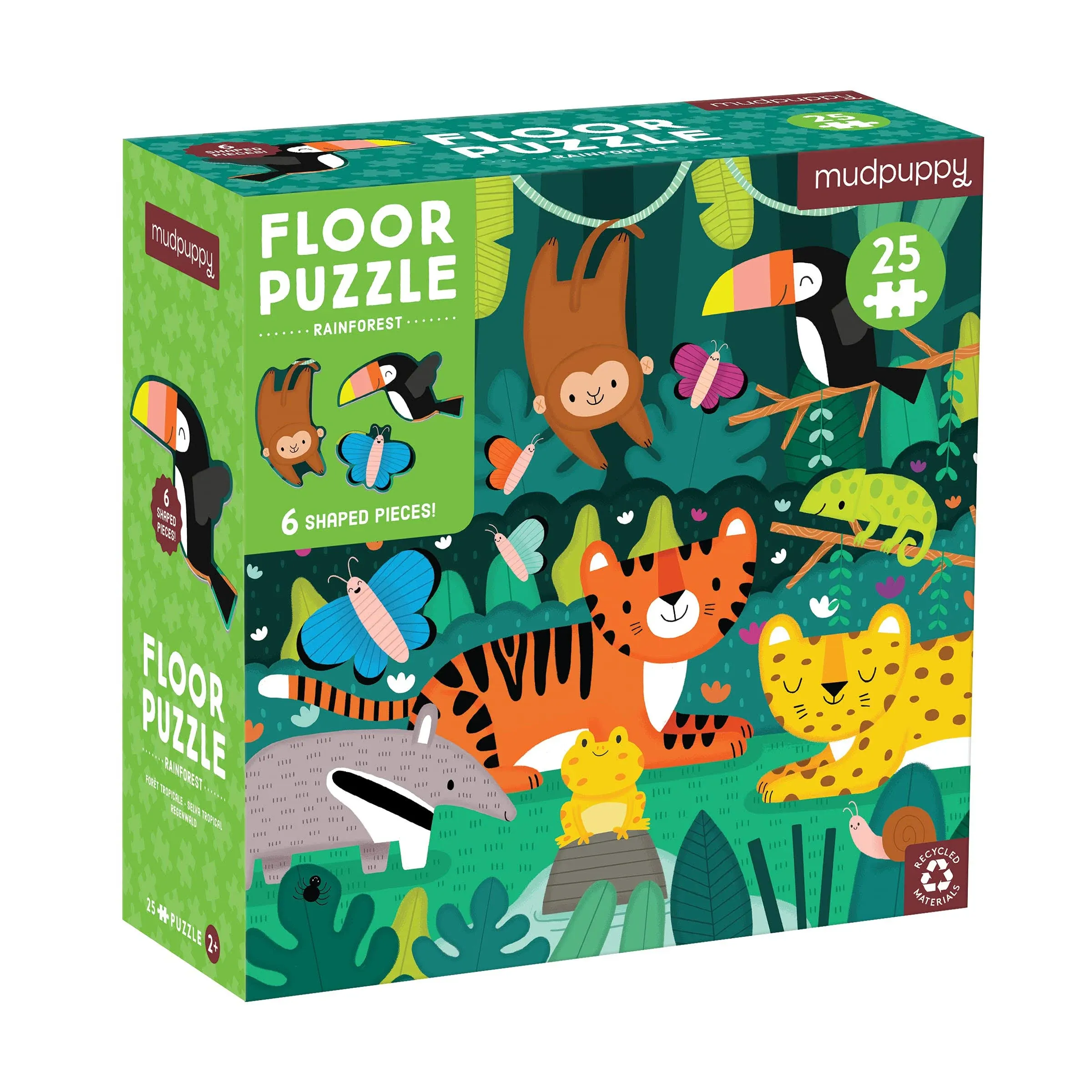 25 Piece Floor Puzzle with Shaped Pieces Rainforest