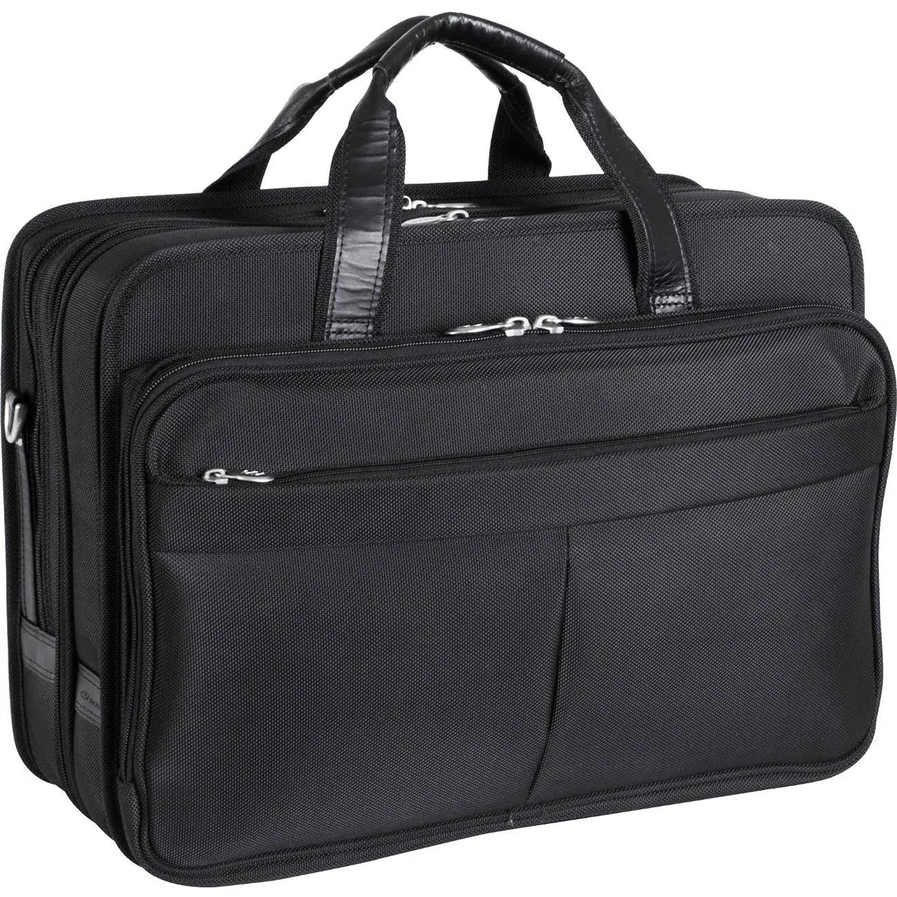 McKlein USA Walton 17&#034; Nylon Expandable Double Compartment Laptop Briefcase with