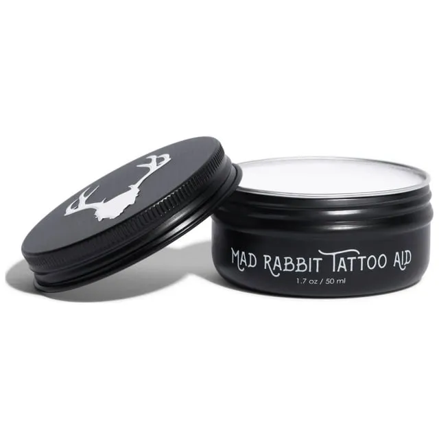 Mad Rabbit Tattoo Balm & Aftercare Cream- Color Enhancement that Revives Old Tattoos, Hydrates New Tattoos, Made With Natural Ingredients + Petroleum Free, Daily Lotion Moisturizer & Brightener