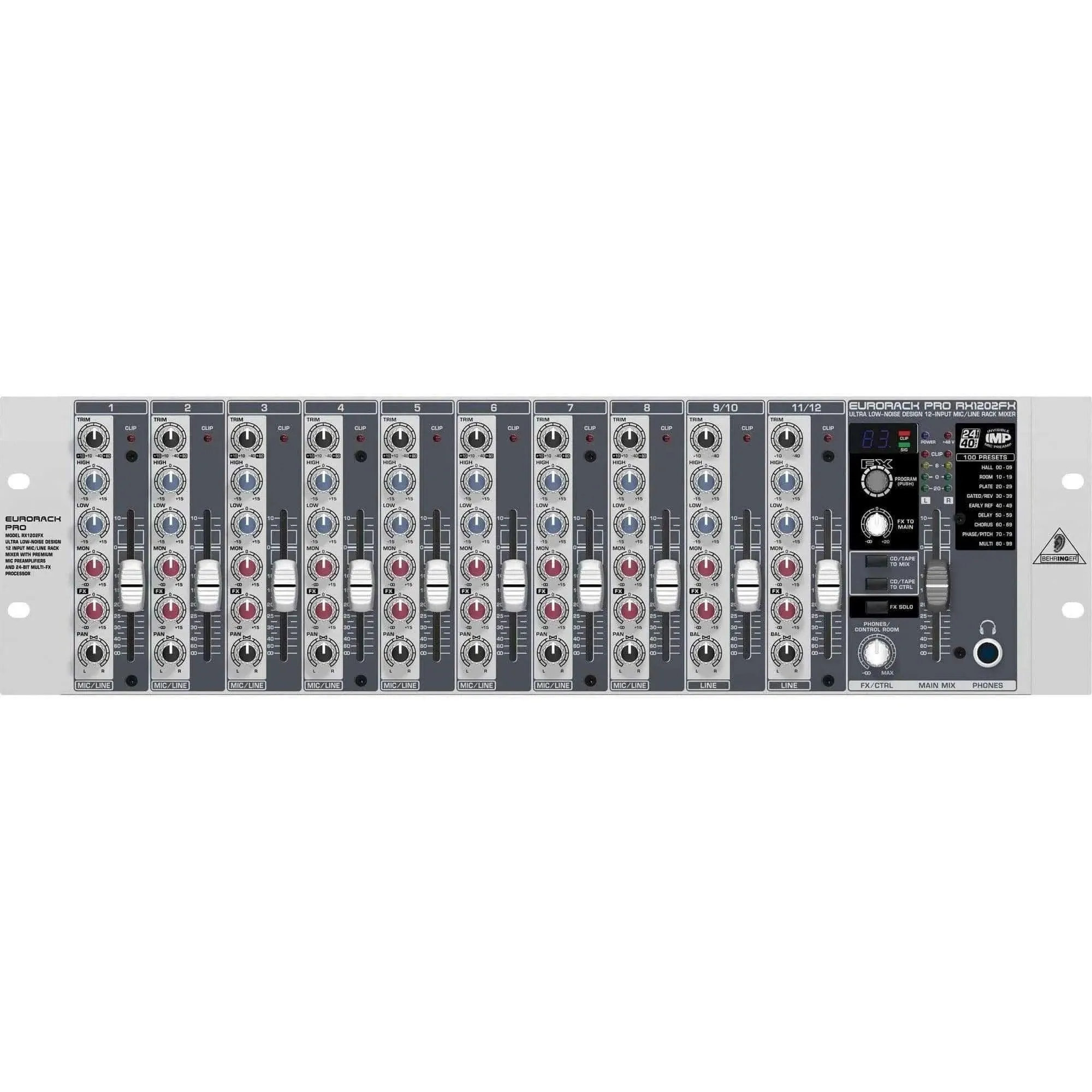 Behringer Eurorack Pro RX1202FX Rackmount Mixer with Effects