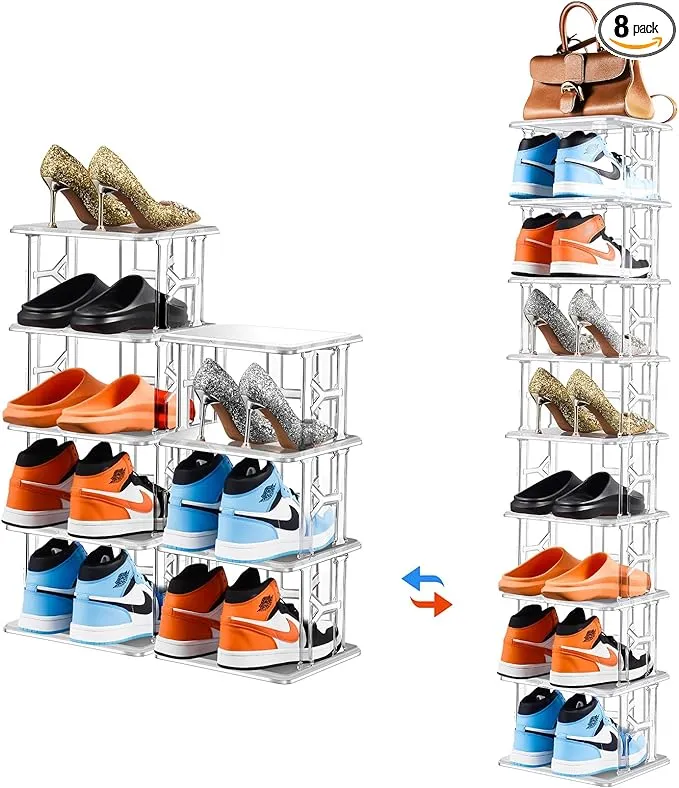 starogegc 9 Tier Shoe Rack for Entryway, Corner Shoe Organizer, Tall Shoe Tower ...