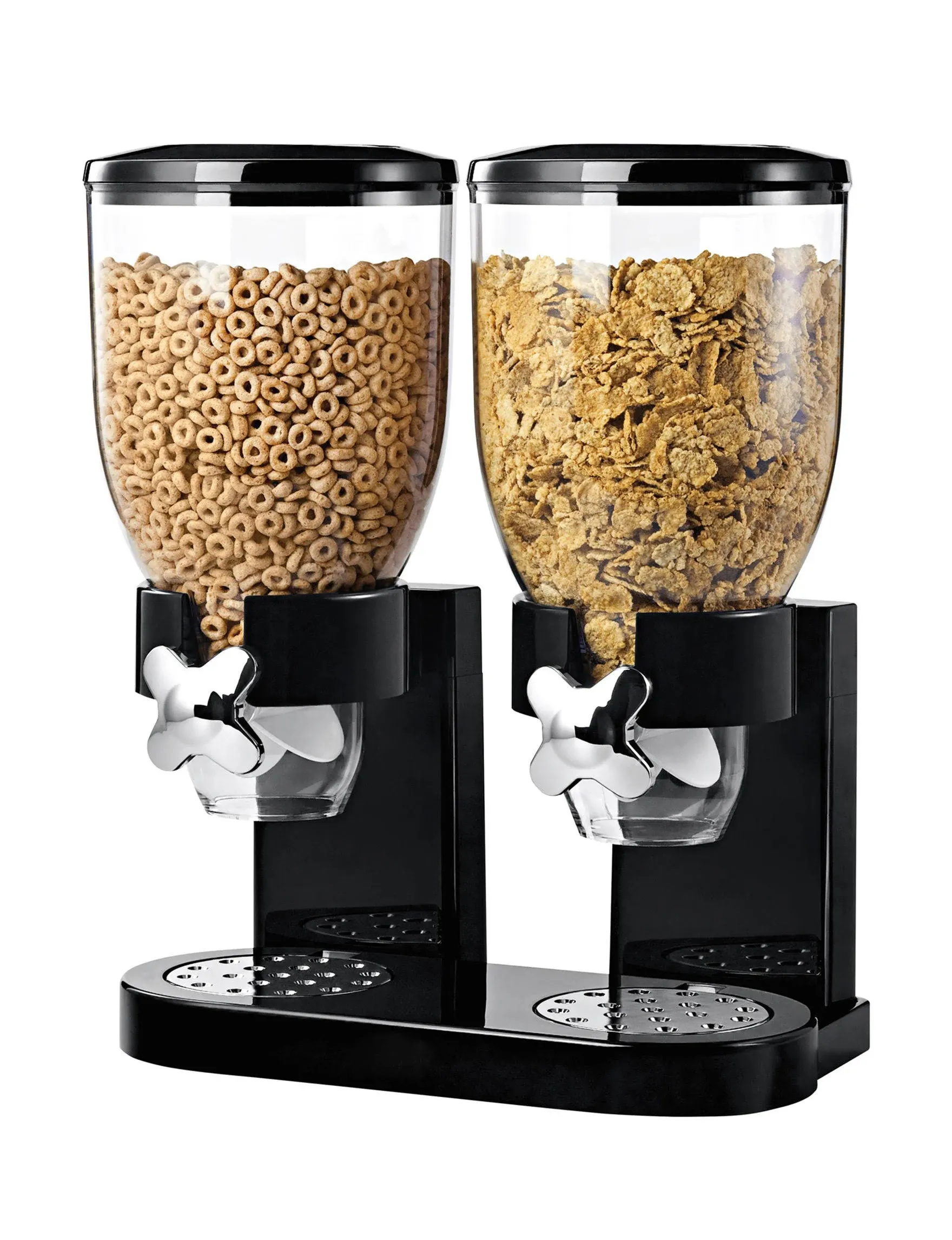 Zevro /GAT200 Indispensable Dry Food Dispenser, Dual Control, Black/Chrome, KCH-06121