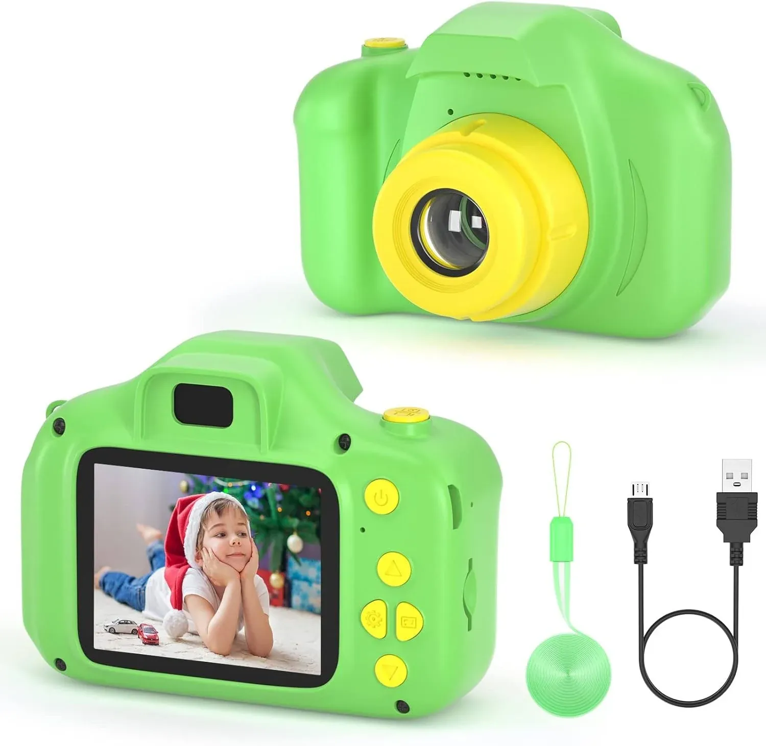 VATENIC Kids Toys Camera Best Birthday Gift for 3-12 Years Old Boys Girls 2 Inch 1080P FHD Digital Video Camera for Toddler 3 4 5 6 7 8 9 Year Old Girls with 32 GB (Green)