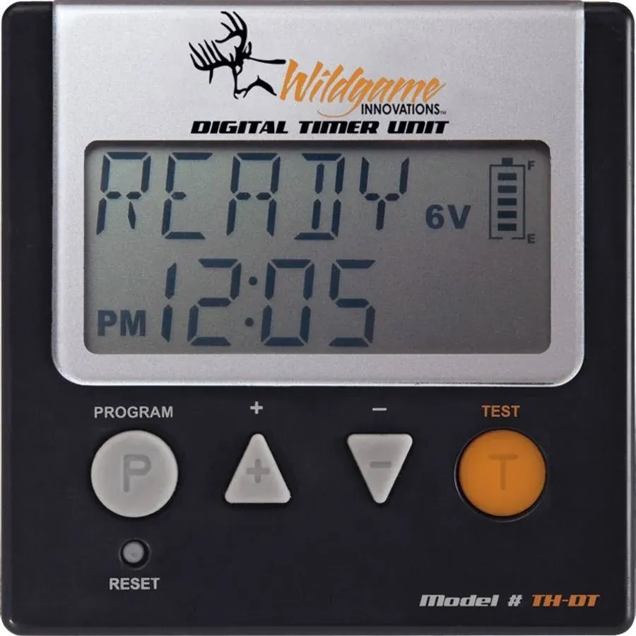 WILDGAME INNOVATIONS Trophy Hunter Digital Timer for Hunting Game Feeder | Durable Weather-Resistant 6V/12V Deer Feeder Timer with 1-6 Feed Times