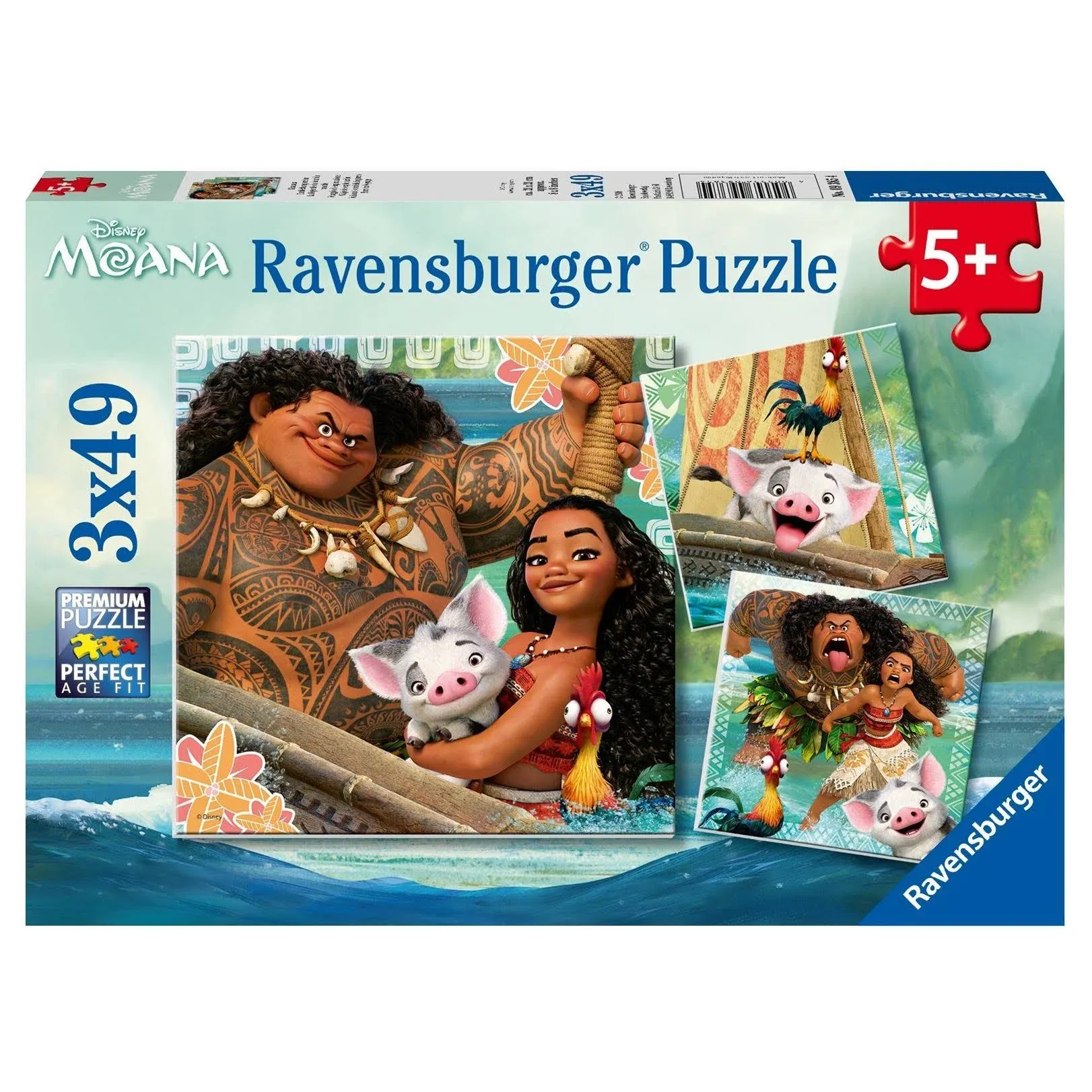 Ravensburger Disney Moana - Born to Voyage 49 Piece Jigsaw Puzzle - Pack of 3